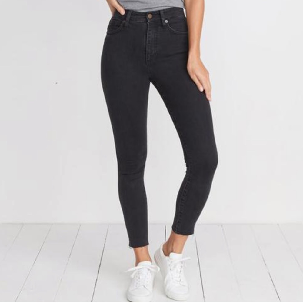 Marine Layer High Skinny Jean in Washed Black
